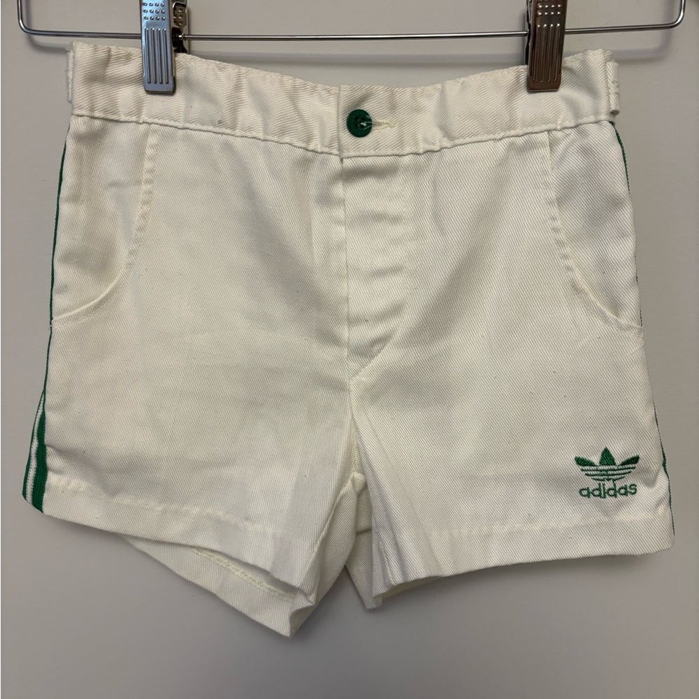 VTG 70s Adidas Kids Trifold Green Track Short | 10